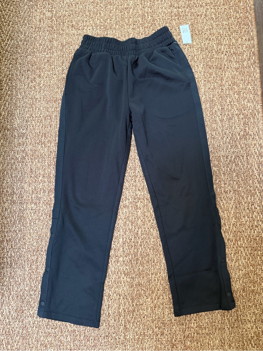 Gap Kids Black Snap-Detail Athletic Pants
